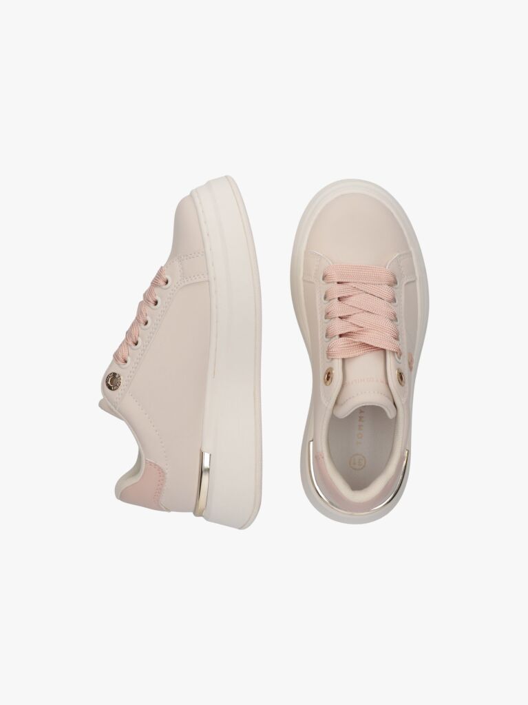Μπεζ Sneakers Με Μονόγραμμα TH Και Μεταλλική Λεπτομέρεια  Κορίτσια