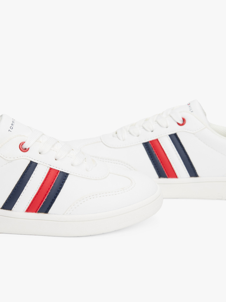 White Flag Contrast Heel Sneakers  Kids Unisex