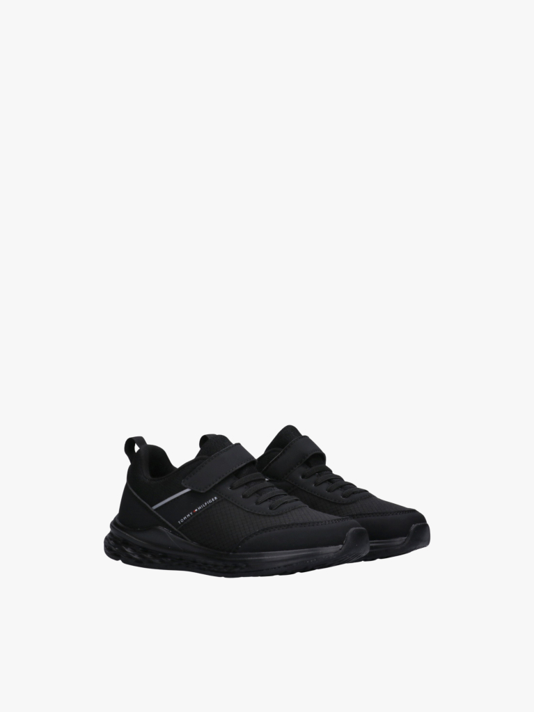 Μαύρο Δετά Sneakers με Λογότυπο Και Δίχτυ  Παιδί Unisex