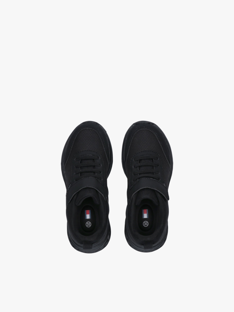 Μαύρο Δετά Sneakers με Λογότυπο Και Δίχτυ  Παιδί Unisex