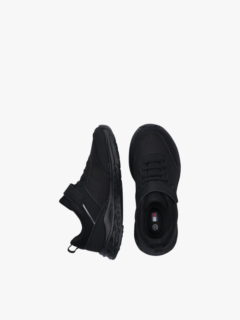 Μαύρο Δετά Sneakers με Λογότυπο Και Δίχτυ  Παιδί Unisex