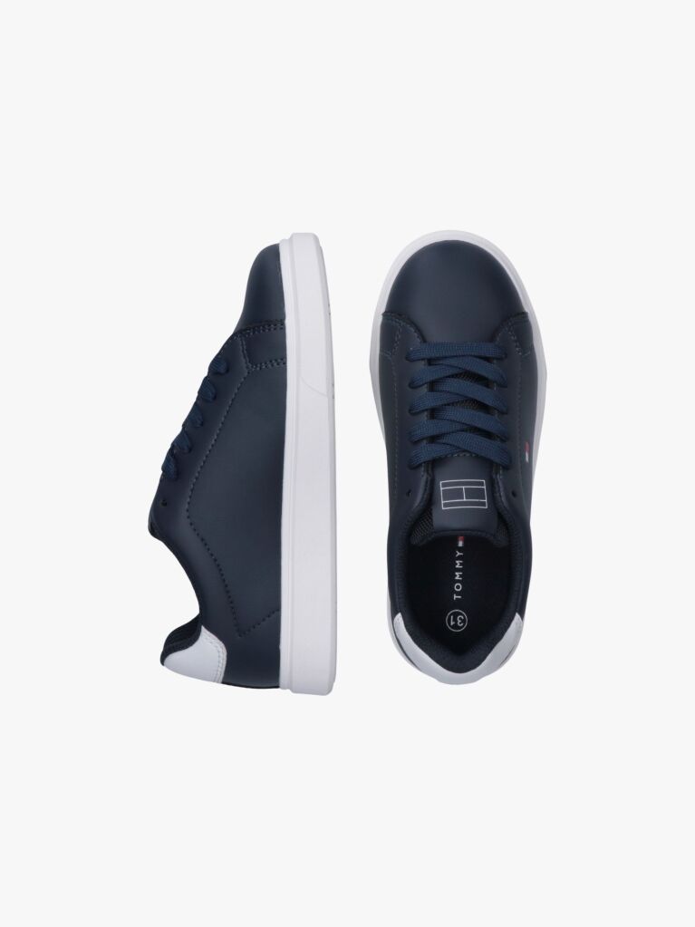 Μπλε Δετά Sneakers Με Κεντητό Σημαιάκι  Παιδί Unisex