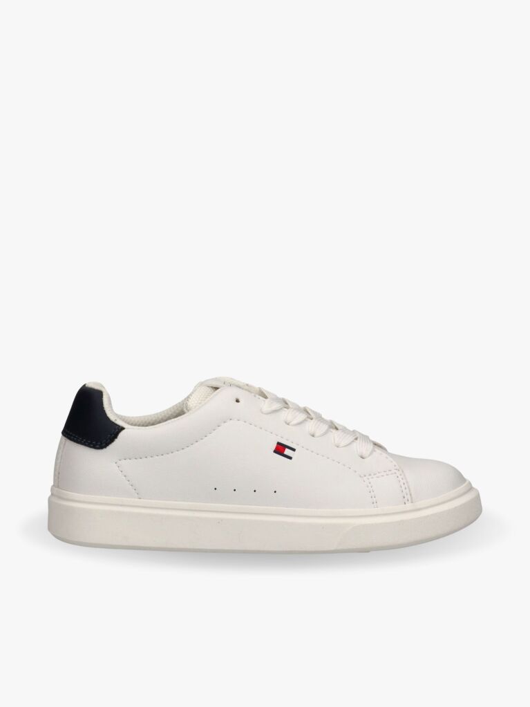 Άσπρο Δετά Sneakers Με Κεντητό Σημαιάκι  Παιδί Unisex