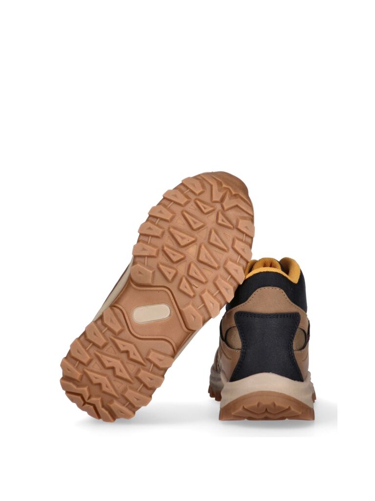 Καφέ Ψηλά Δετά Sneakers Με Τρακτερωτή Σόλα  Παιδί Unisex