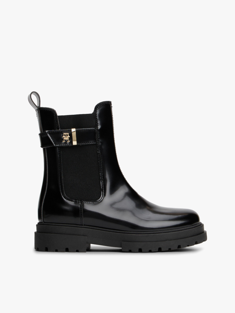 Μαύρο TH Monogram Μποτάκια Με Cleat Σόλα  Κορίτσια