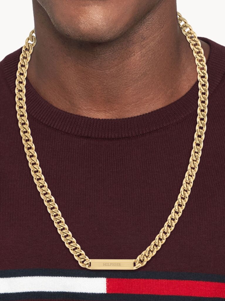 Gold Gold-Tone Chunky Chain Link Necklace  Men