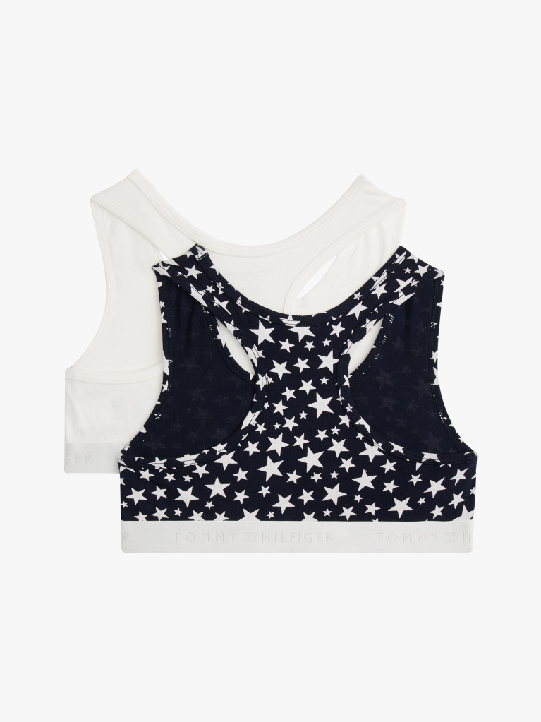 Multi 2-Pack Signature Print Unpadded Racerback Bralettes  Girls