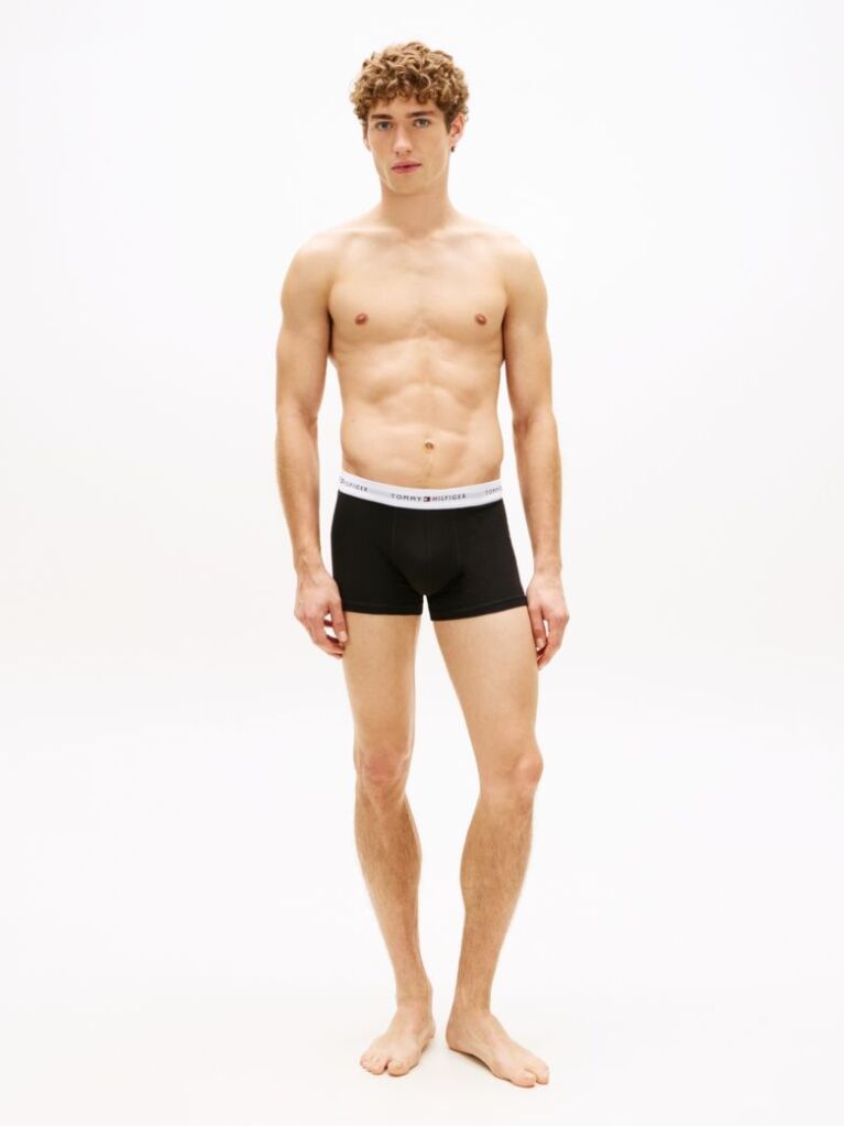 Black 5-Pack Logo Waistband Trunks  Men