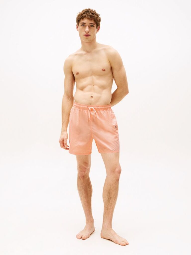 Orange Original Logo Mid Length Swim Shorts  Men