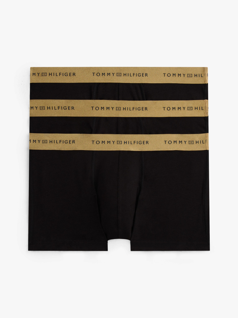 Black 3-Pack Metallic Logo Trunks Gift Set  Men