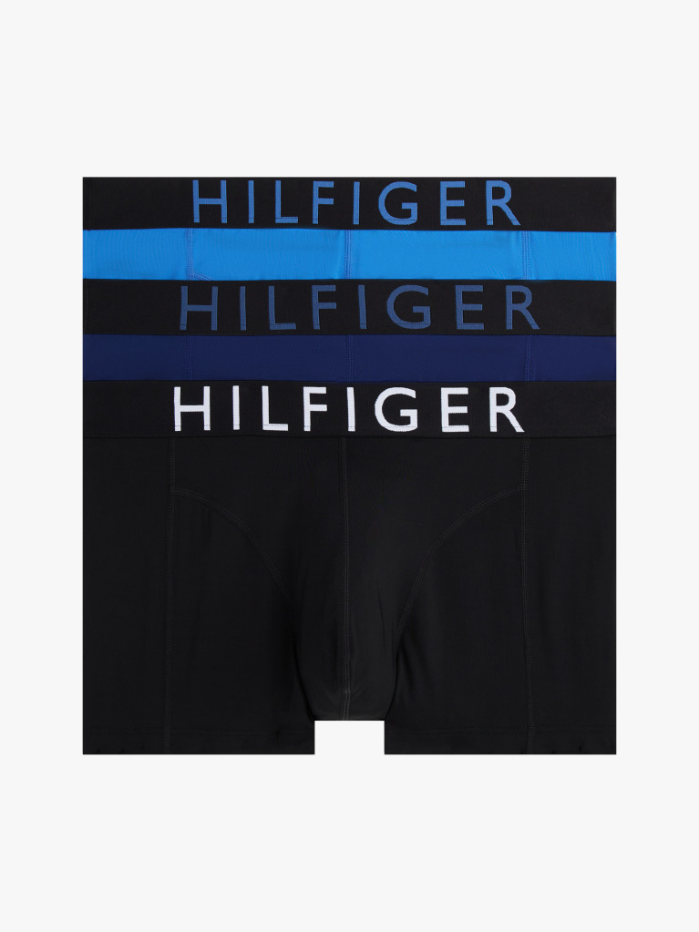 Multi 3-Pack Microfibre Logo Waistband Trunks  Men