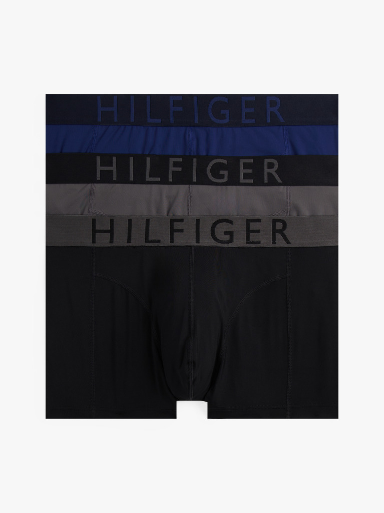 Multi 3-Pack Microfibre Logo Waistband Trunks  Men