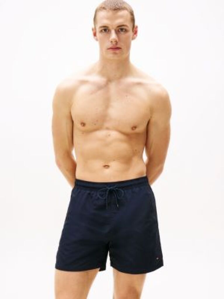 Blue Essential Mid Length Swim Shorts  Men