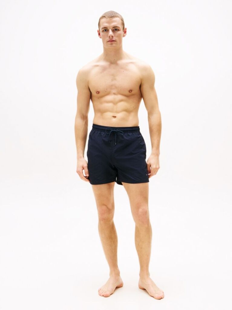 Blue Essential Mid Length Swim Shorts  Men