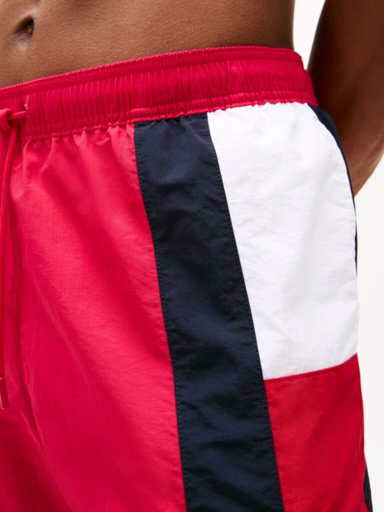 Pink Hilfiger Flag Slim Mid Length Swim Shorts  Men
