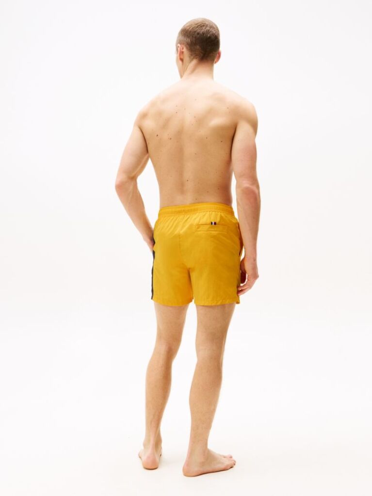 Yellow Hilfiger Flag Slim Mid Length Swim Shorts  Men