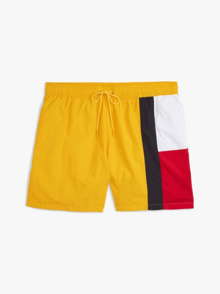 Yellow Hilfiger Flag Slim Mid Length Swim Shorts  Men
