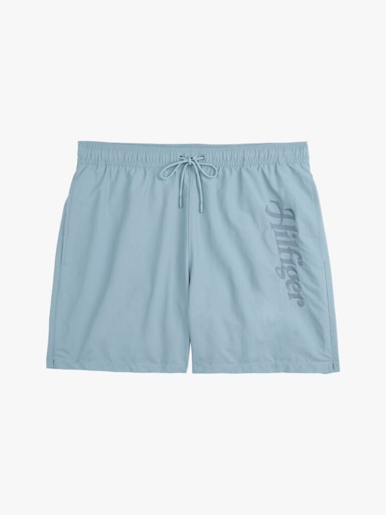 Blue Signature Logo Mid Length Swim Shorts  Men