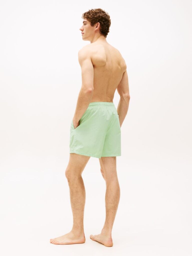 Green Signature Logo Mid Length Swim Shorts  Men