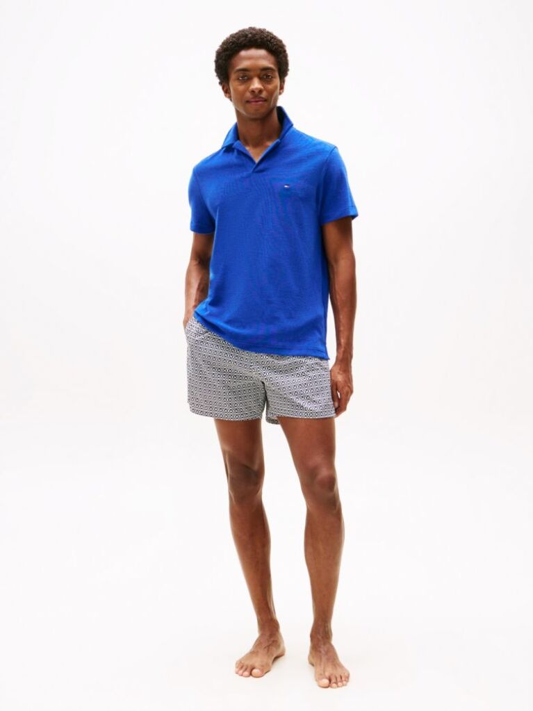 Multi Print Mid Length Swim Trunks  Men