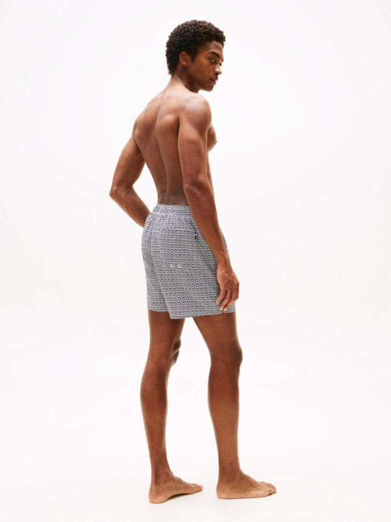 Multi Print Mid Length Swim Trunks  Men