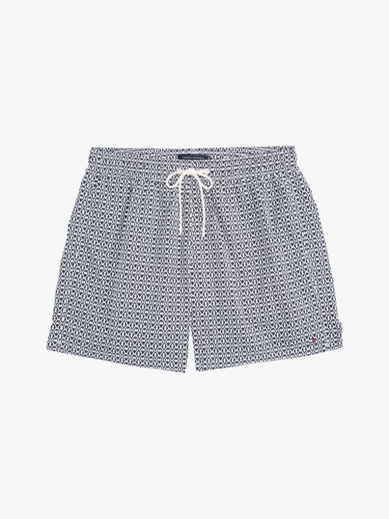 Multi Print Mid Length Swim Trunks  Men