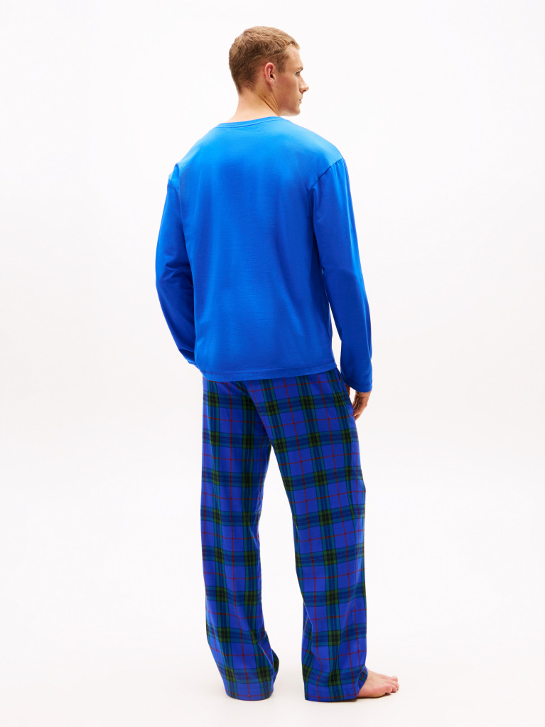 Blue TH Original Flannel Pyjamas And Slippers Gift Box  Men