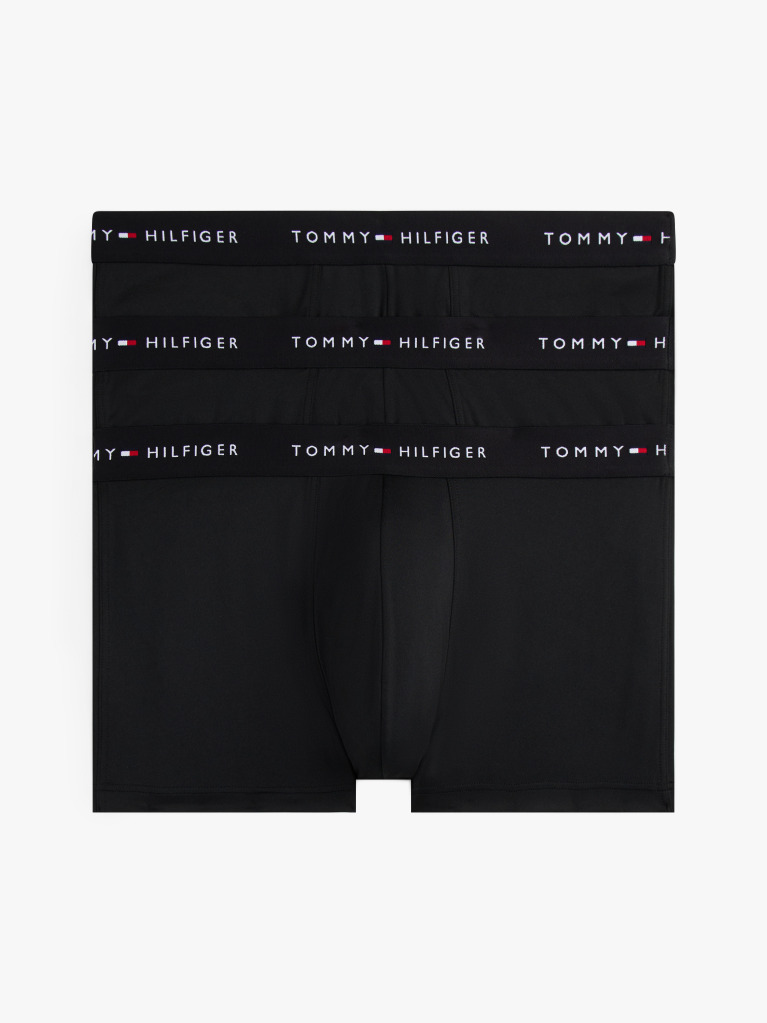 Black 3-Pack Signature Microfibre Trunks  Men