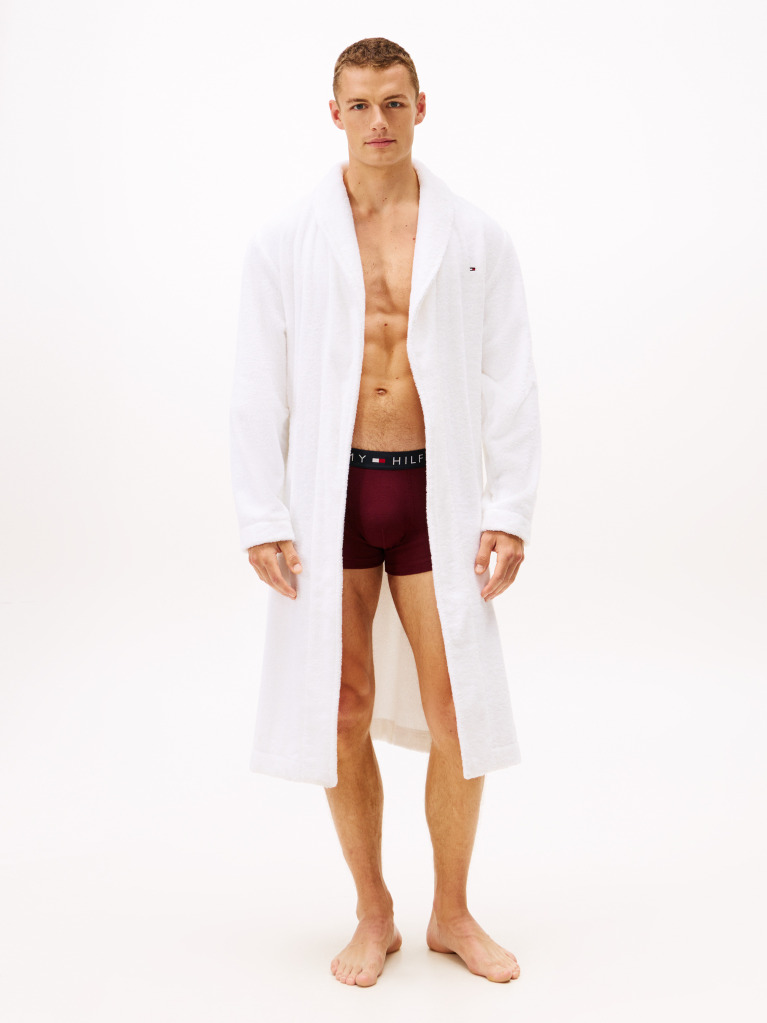 White Cotton Toweling Bathrobe  Men