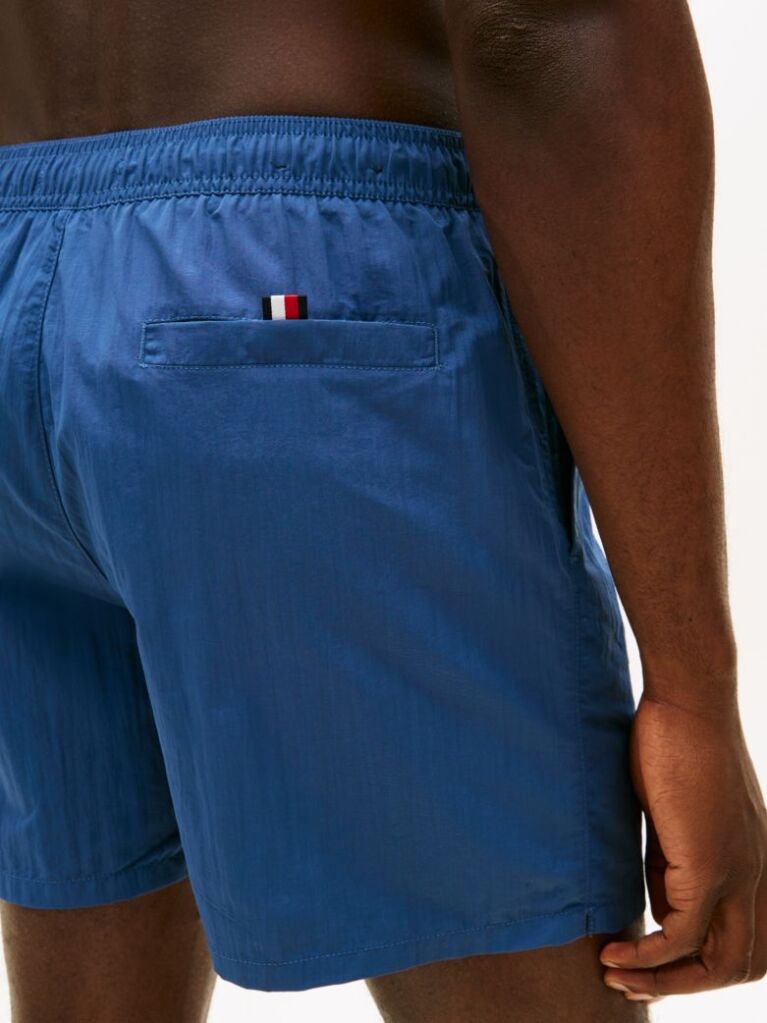 Blue Original Logo Mid Length Swim Shorts  Men