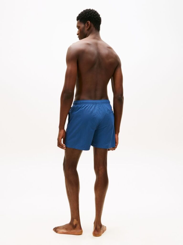 Blue Original Logo Mid Length Swim Shorts  Men