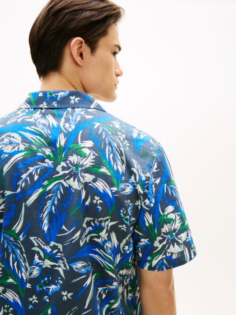 Multi Essential Print Bowling Shirt  Men
