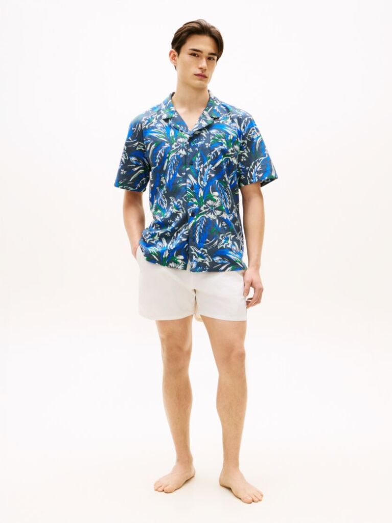 Multi Essential Print Bowling Shirt  Men