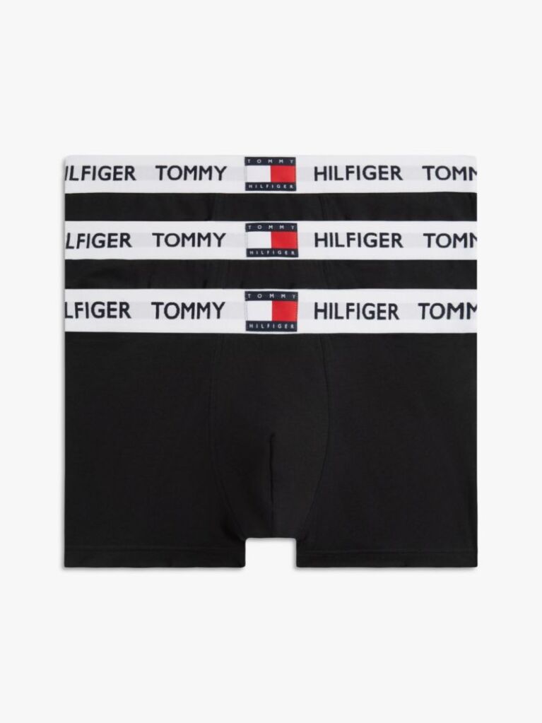Black 3-Pack Heritage Logo Waistband Trunks  Men