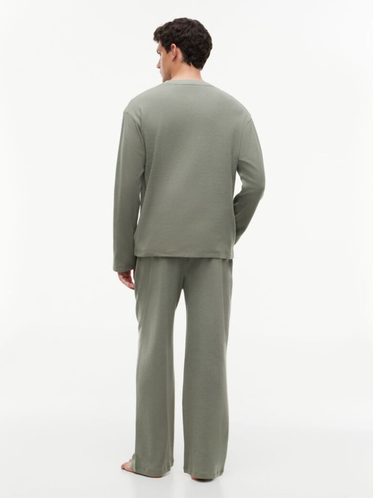 Green TH Original Waffle Knit Pyjama Set  Men