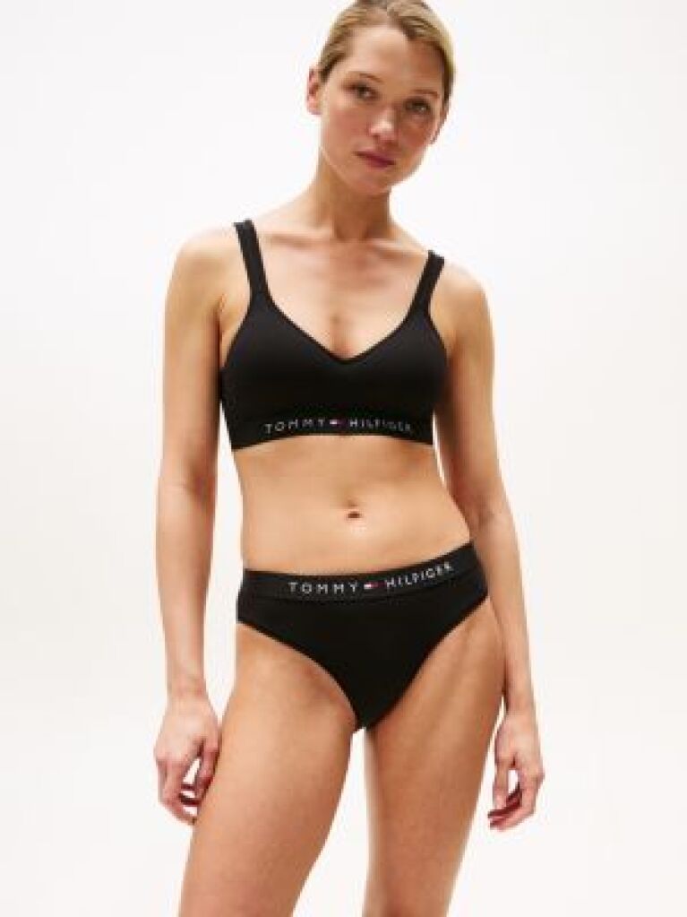 Μαύρο Σουτιέν Bralette Με Ενίσχυση Και Λογότυπο  Γυναίκες