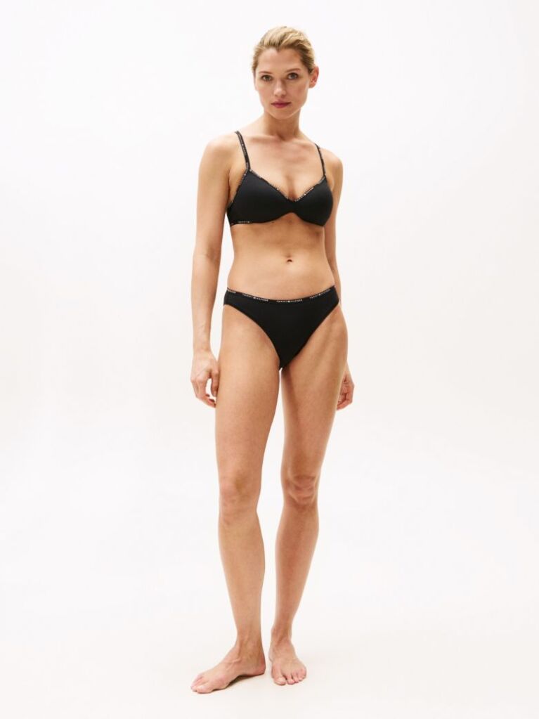 Black Repeat Logo Non-Wired Push-Up Bra  Women
