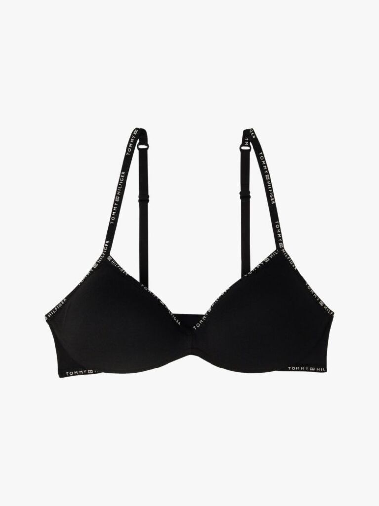 Black Repeat Logo Non-Wired Push-Up Bra  Women