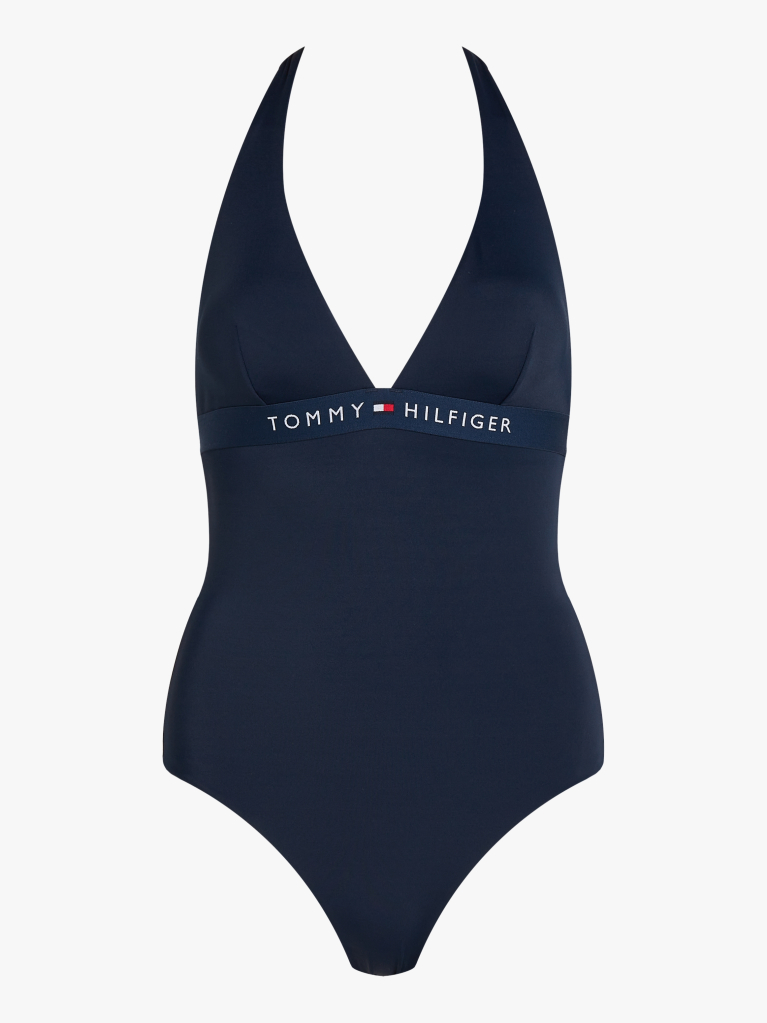 Blue Original Deep Plunge Halterneck Swimsuit  Women