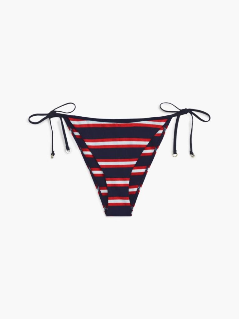 Multi Stripe Ribbed Side Tie Bikini Bottoms  Women