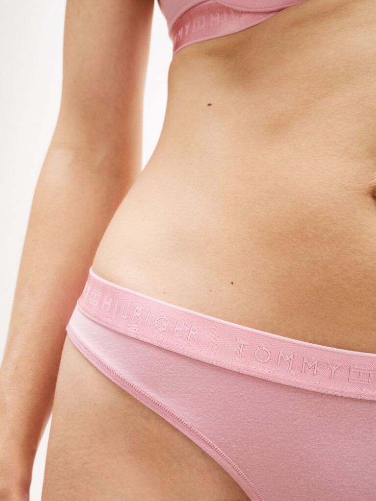 Pink Repeat Logo Waistband Brazilian Briefs  Women