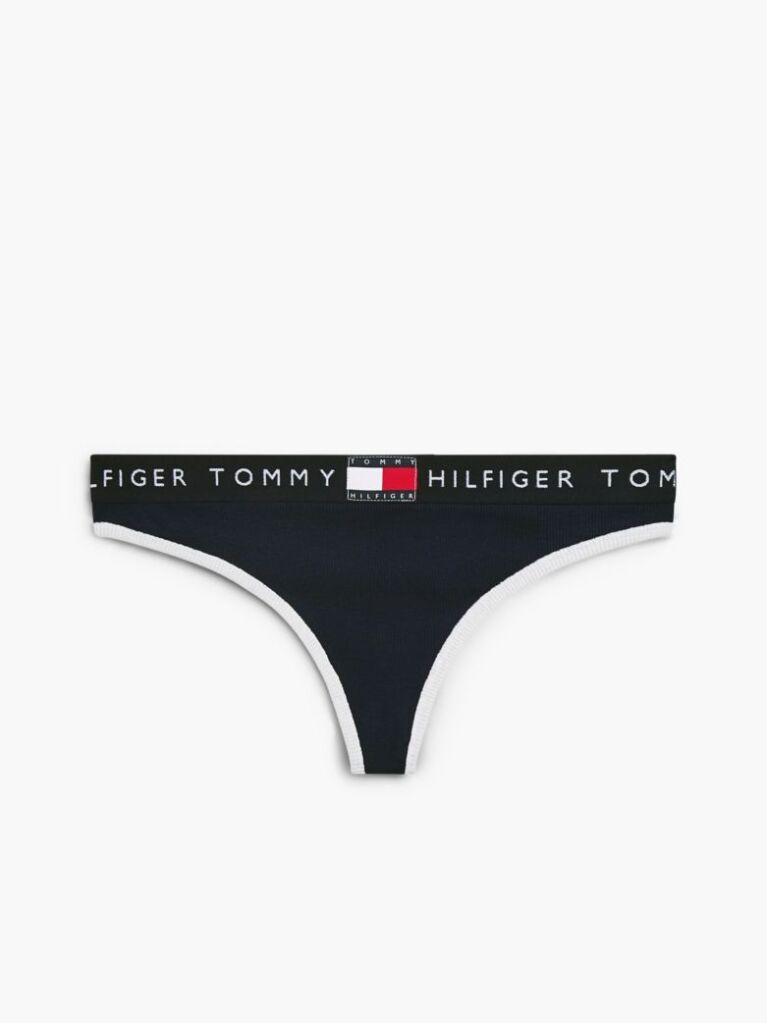 Blue Heritage Logo Ribbed Thong  Women