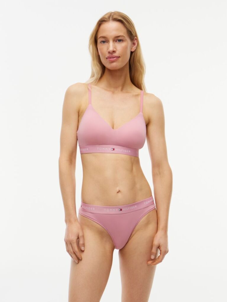 Pink Signature Logo Microfibre Thong  Women