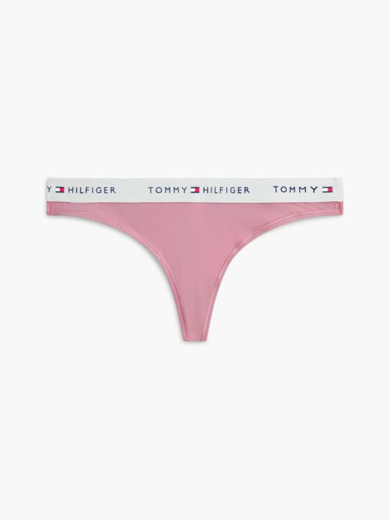 Pink Signature Logo Microfibre Thong  Women