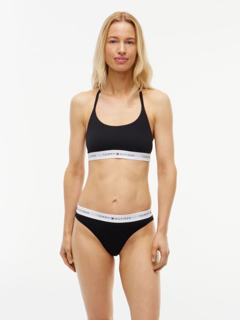 Black Signature Logo Microfibre Briefs  Women