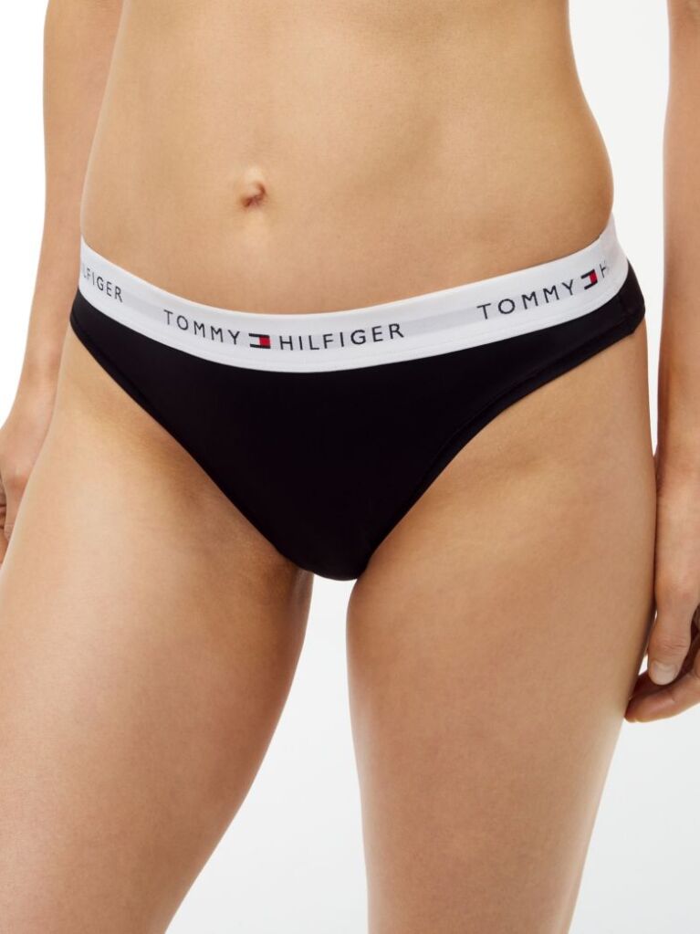 Black Signature Logo Microfibre Briefs  Women