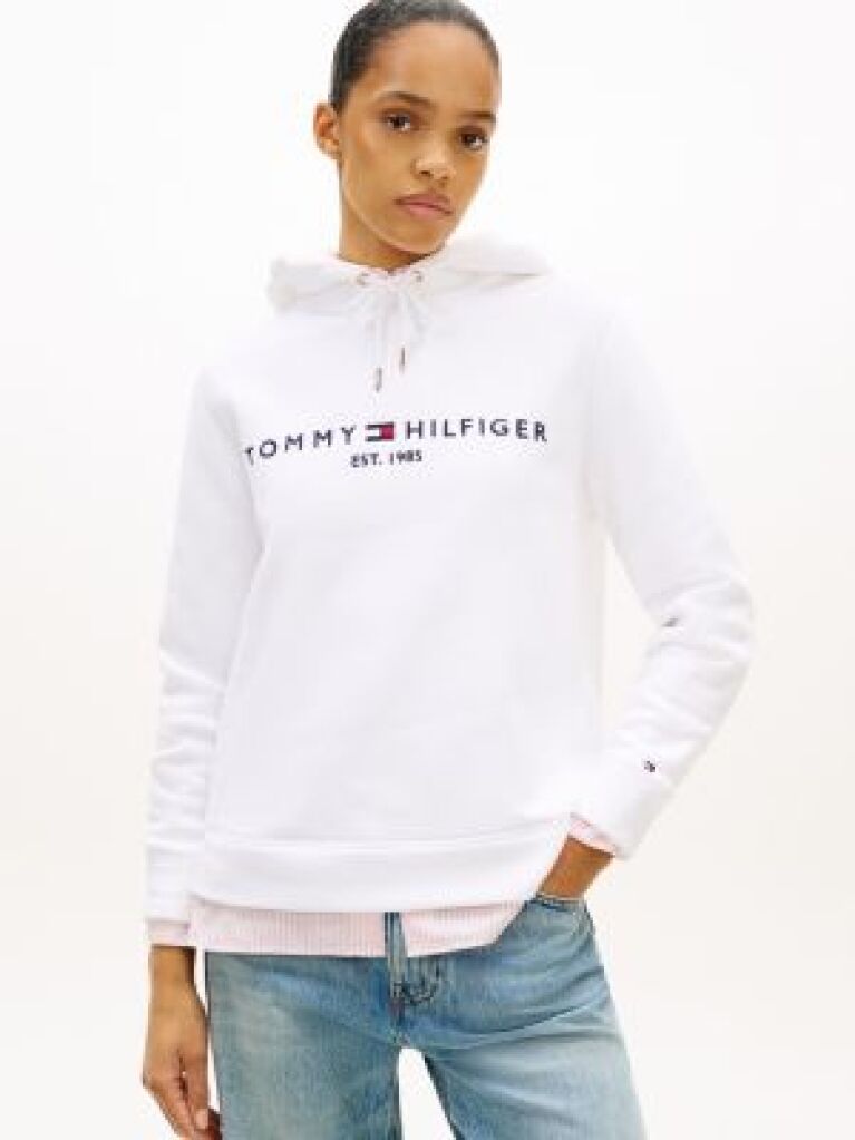 Άσπρο Essential Hoodie Με Λογότυπο  Γυναίκες