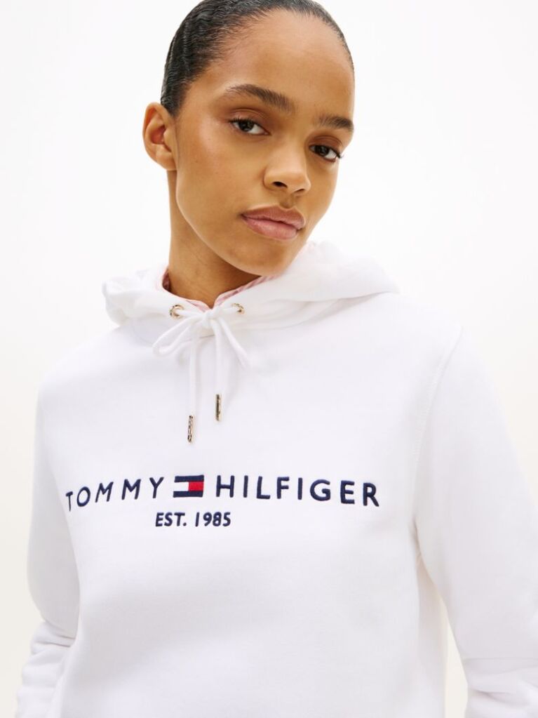 Άσπρο Essential Hoodie Με Λογότυπο  Γυναίκες