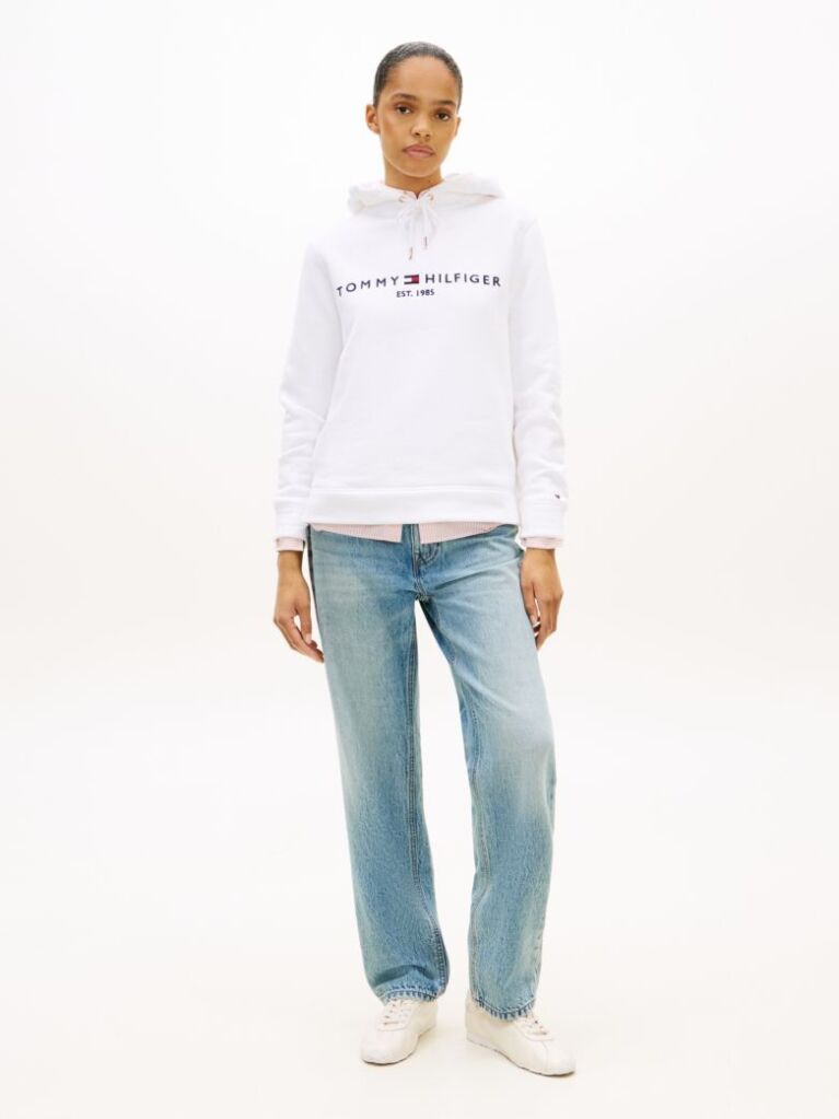 Άσπρο Essential Hoodie Με Λογότυπο  Γυναίκες