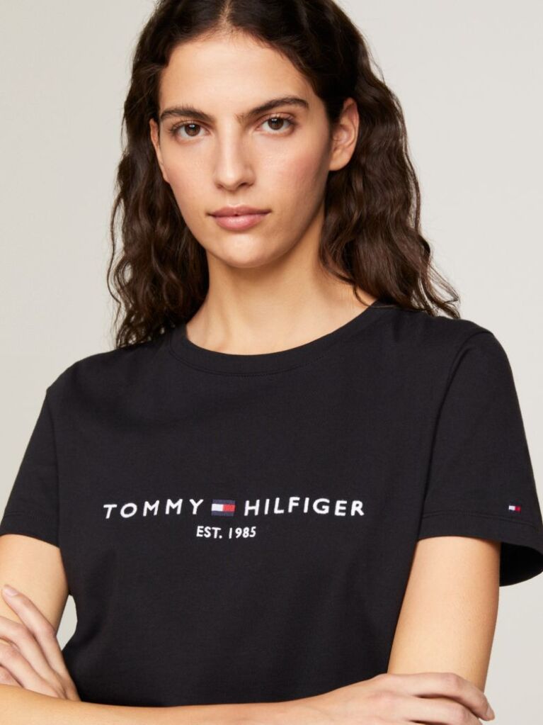 Black Organic Cotton Logo T-Shirt  Women